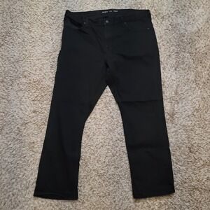 Old Navy Straight Leg Pants Mens 38x30 Black Built-In Flex Cotton Blend Stretch